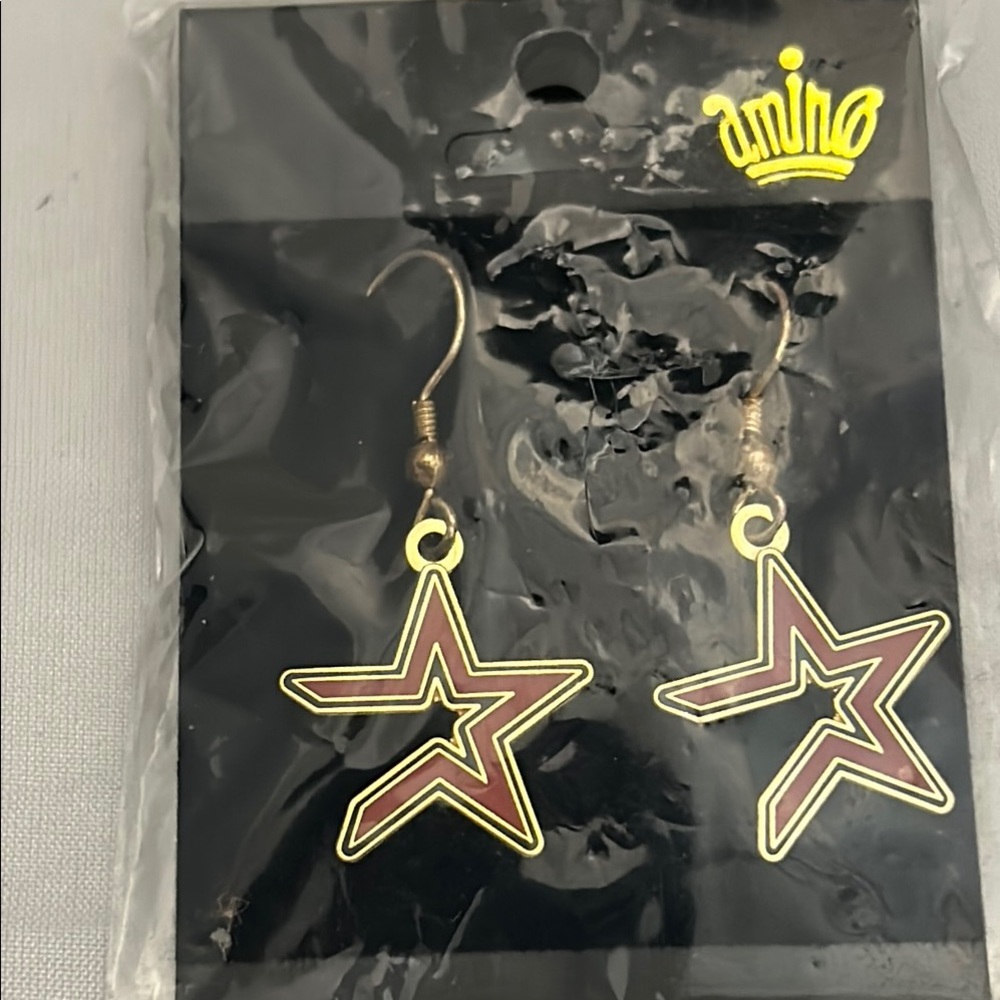 Astros open Star Jewelry Earrings NWT